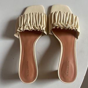 Reformation Ruched Block Heel Mule